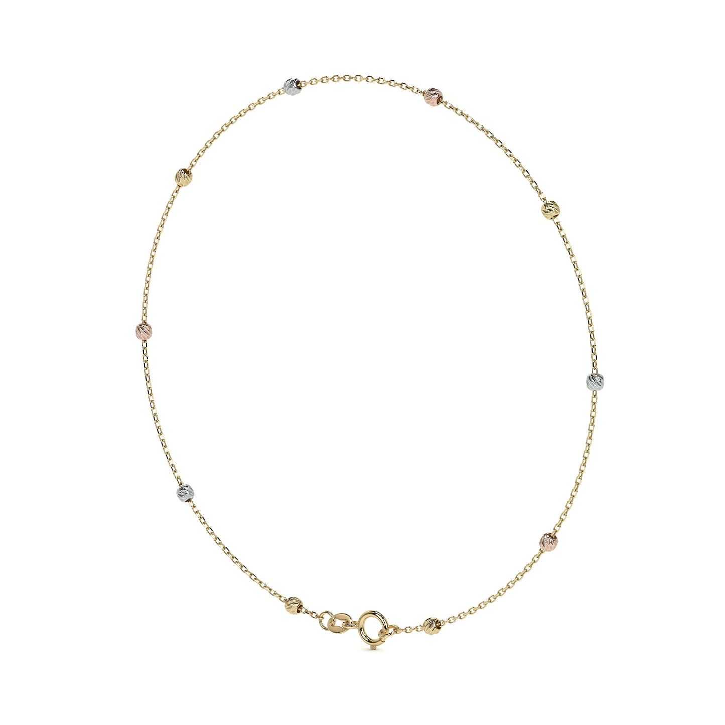 Esclava Viviana De Oro De 14k De 24 Cm Con Bola 2.5mm