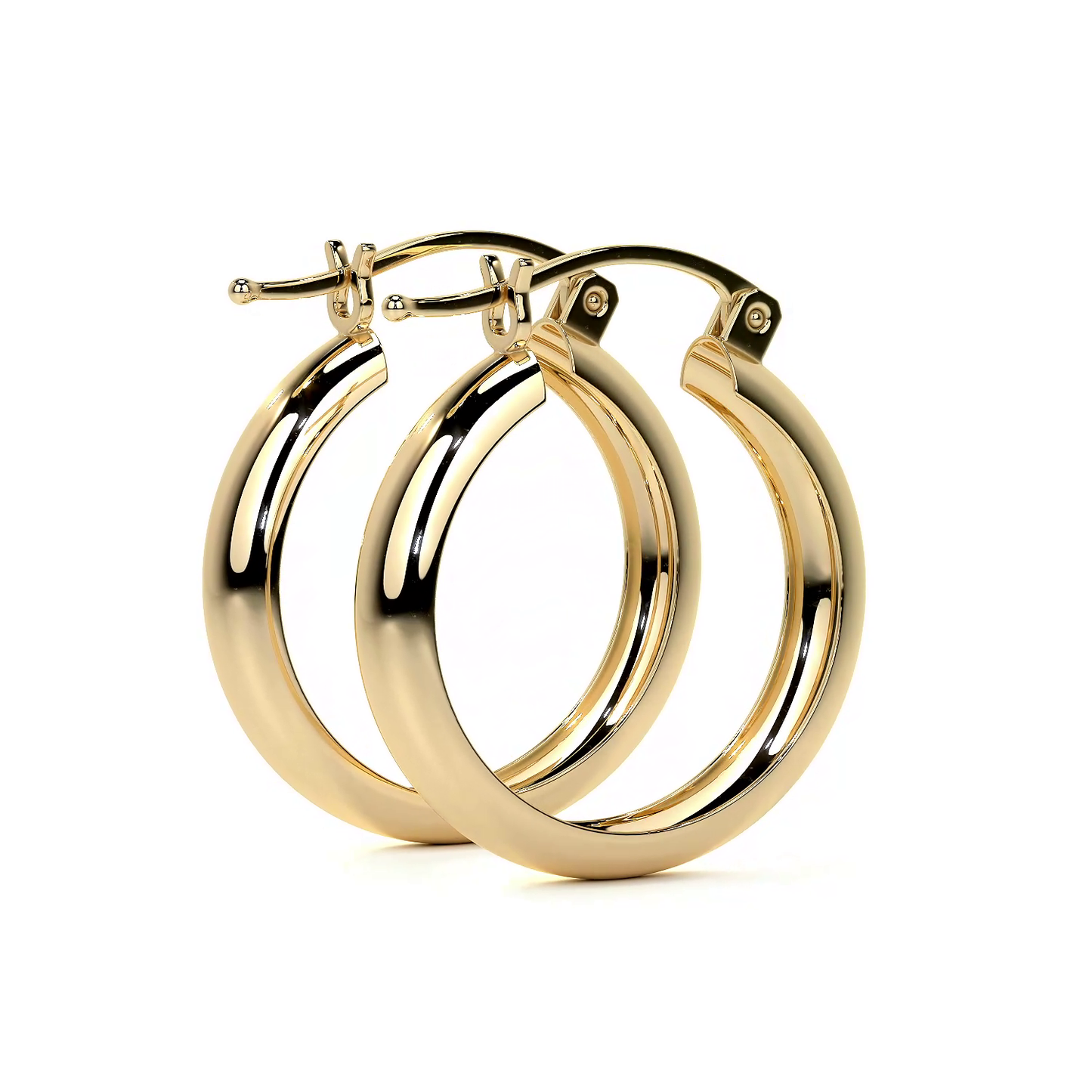 Arracada Bangle De Oro De 10k Lisa De 4mm de Ancho