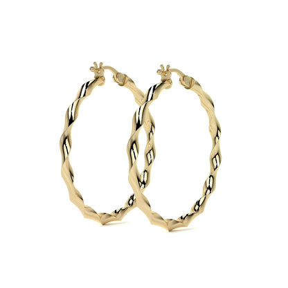 Arracada De Oro Italiana De 14k Torsida