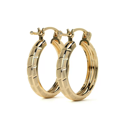 Arracada Bangle De Oro 10k Diamantado Diagonal