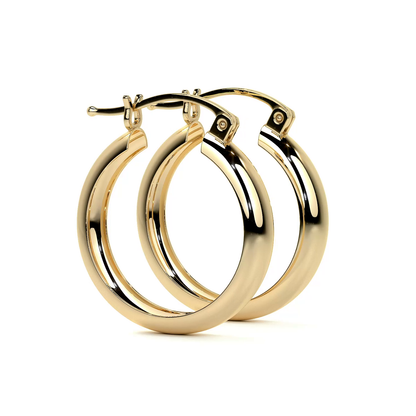 Arracada Bangle De Oro De 10k Lisa De 4mm de Ancho