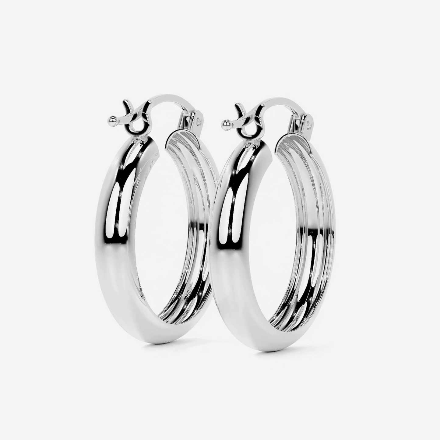 Arracada Bangle Para Mujer De Plata 925 Lisa 4 mm de Ancho