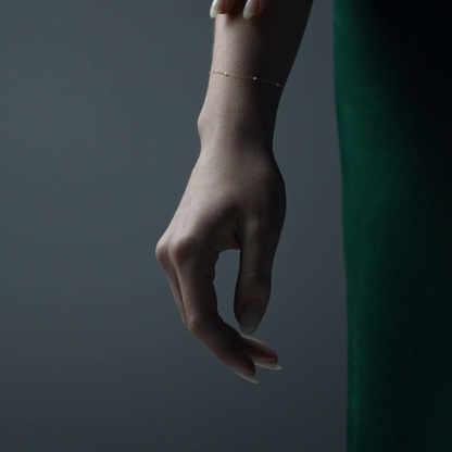 Esclava Viviana De Oro De 14k De 24 Cm Con Bola 2.5mm