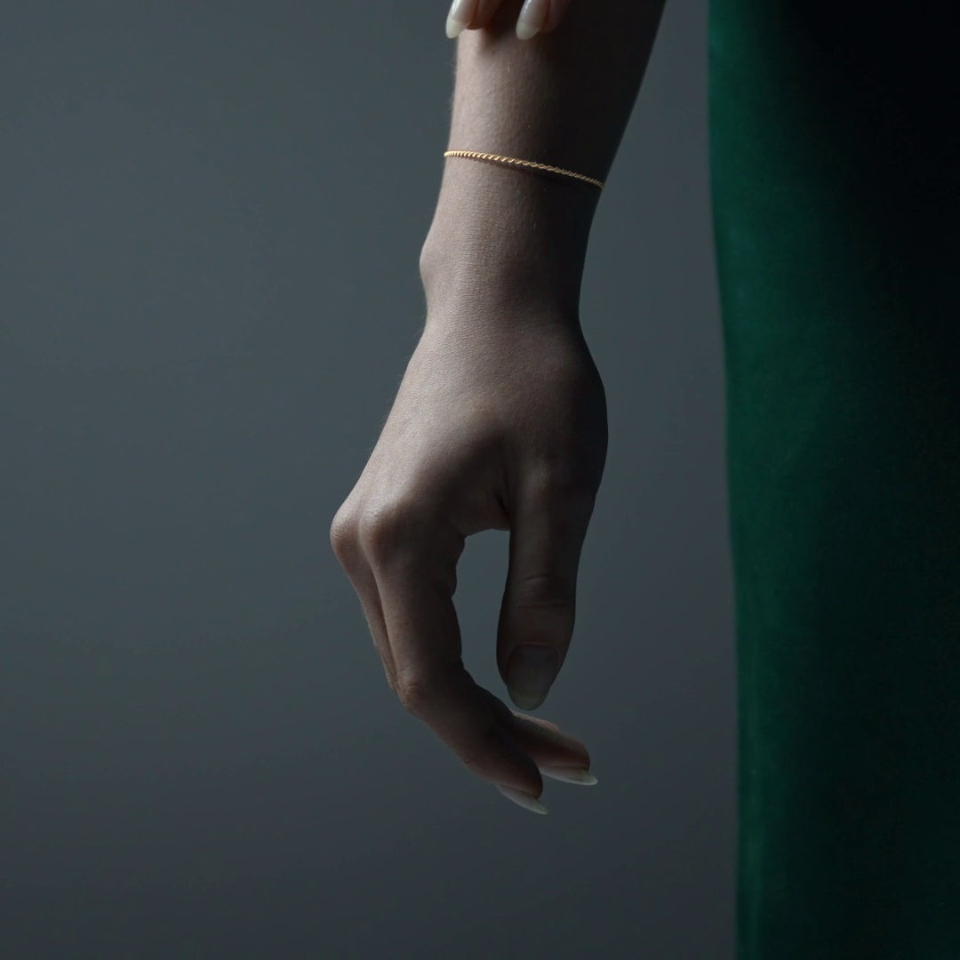 Pulsera de Oro 10K Estilo Torsal Italiano para Hombre y Mujer | Brazalete Unisex Elegante