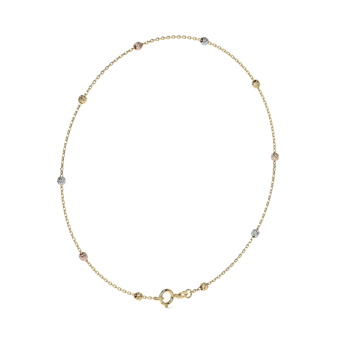 Esclava Viviana De Oro De 14k De 24 Cm Con Bola 2.5mm