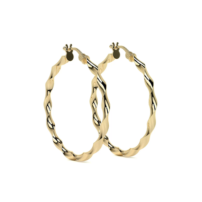 Arracada De Oro Italiana De 14k Torsida