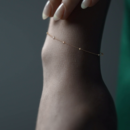 Esclava Viviana De Oro De 14k De 24 Cm Con Bola 2.5mm