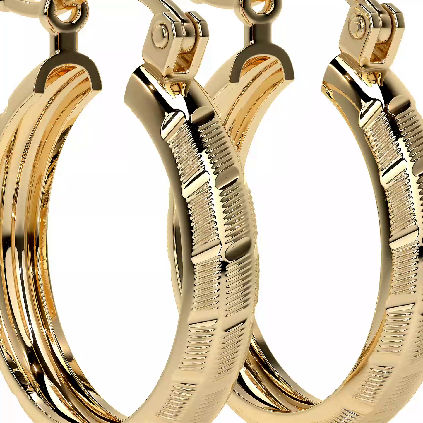 Arracada Bangle De Oro 10k Diamantado Diagonal