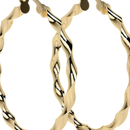 Arracada De Oro Italiana De 14k Torsida