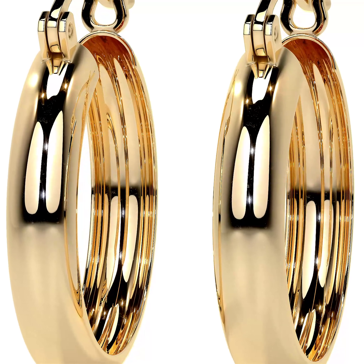 Arracada Bangle De Oro De 10k Lisa De 4mm de Ancho