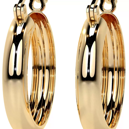 Arracada Bangle De Oro De 10k Lisa De 4mm de Ancho