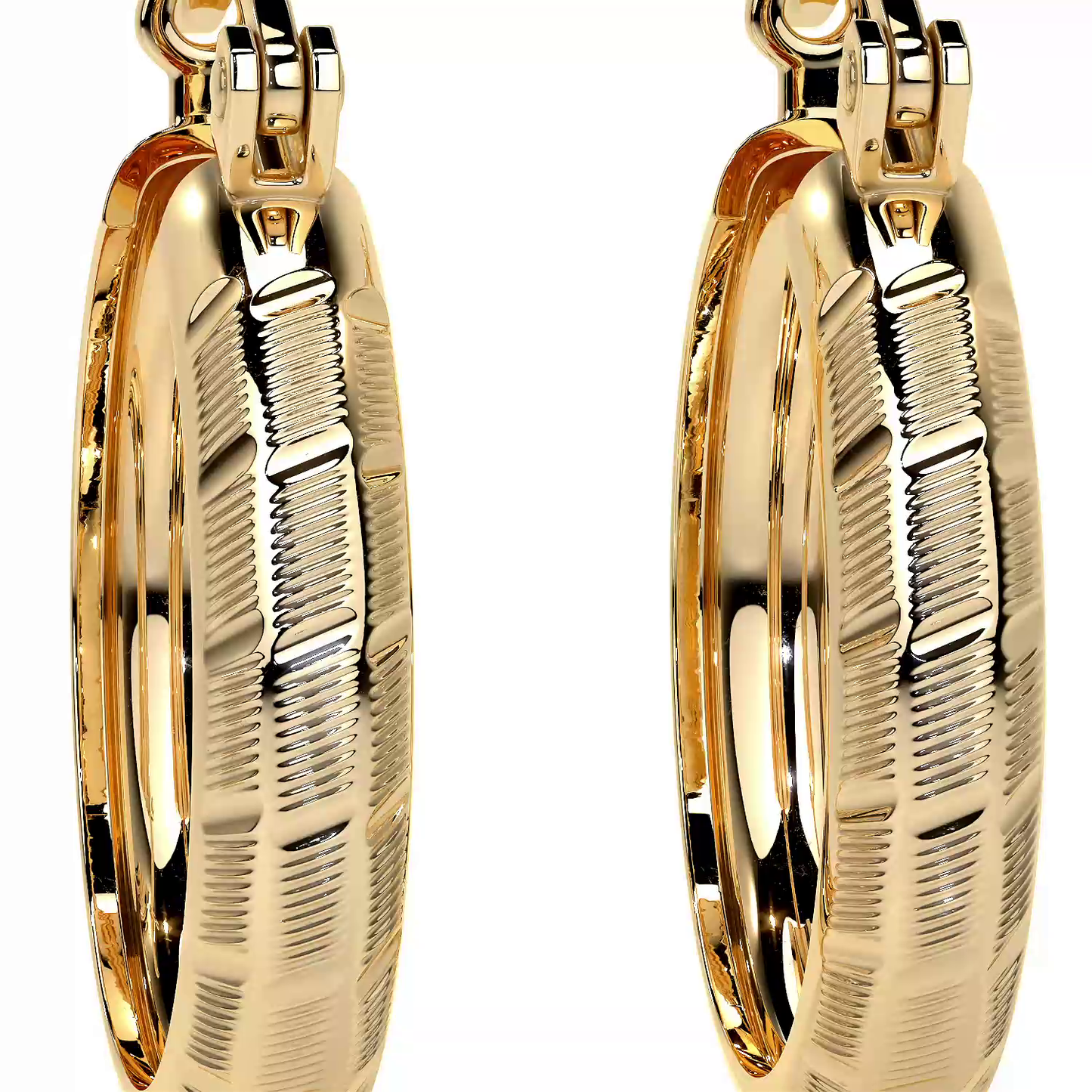 Arracada Bangle De Oro 10k Diamantado Diagonal