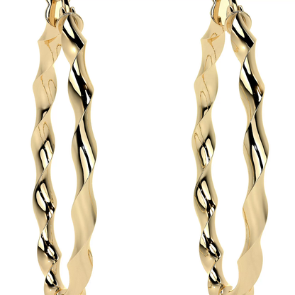 Arracada De Oro Italiana De 14k Torsida