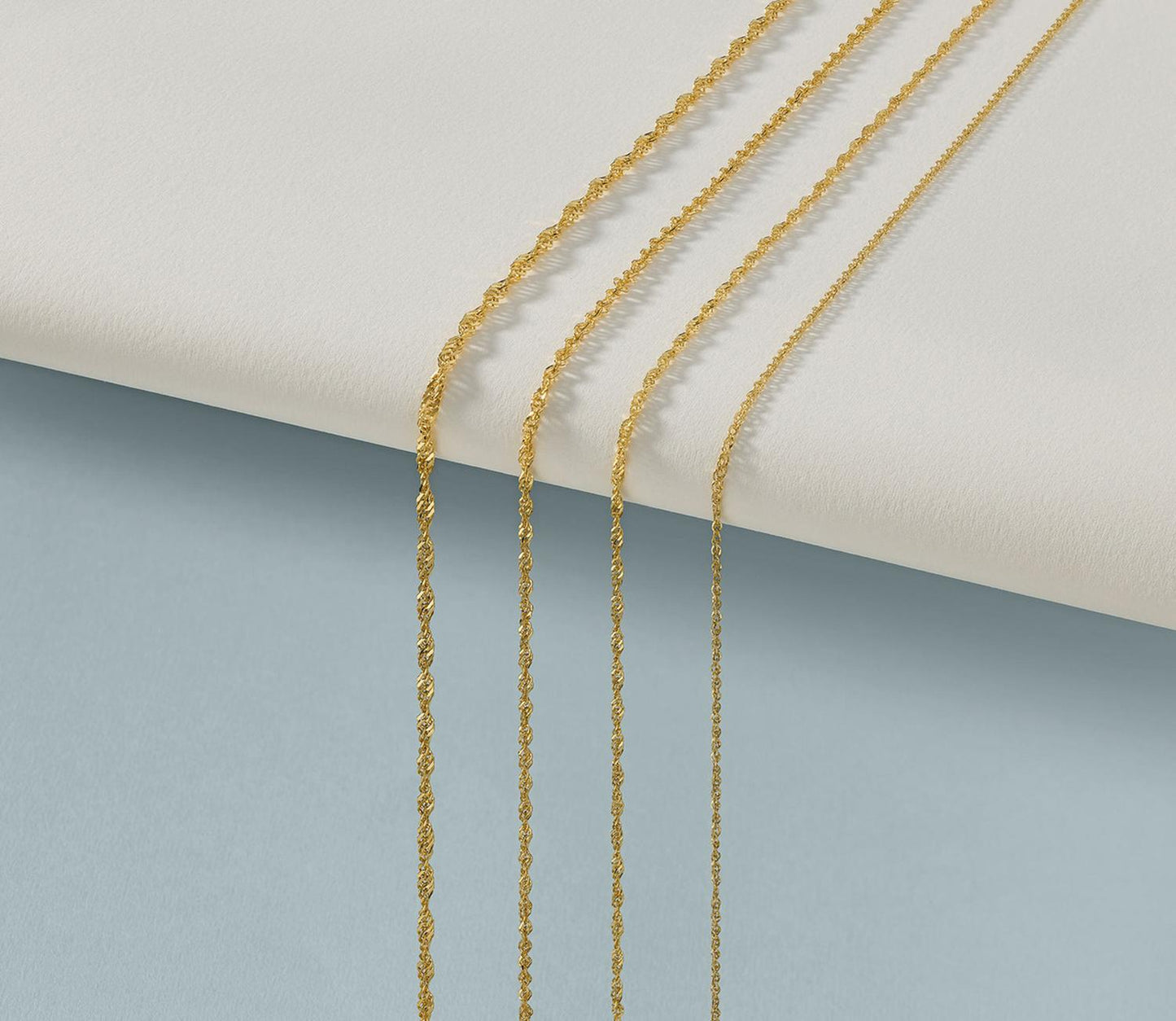 Cadena Singapur Oro 10k 50cm 2mm .8gr Italiano Color Dorado