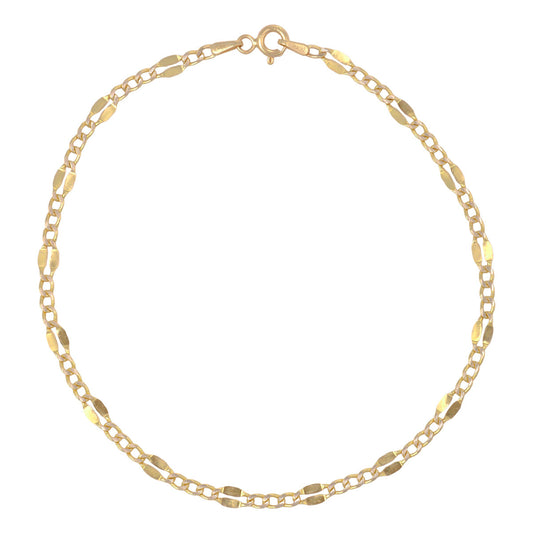 Pulsera Italiana 3x1 Serpentina De 10 Quilates 2.6mm, 21.5cm