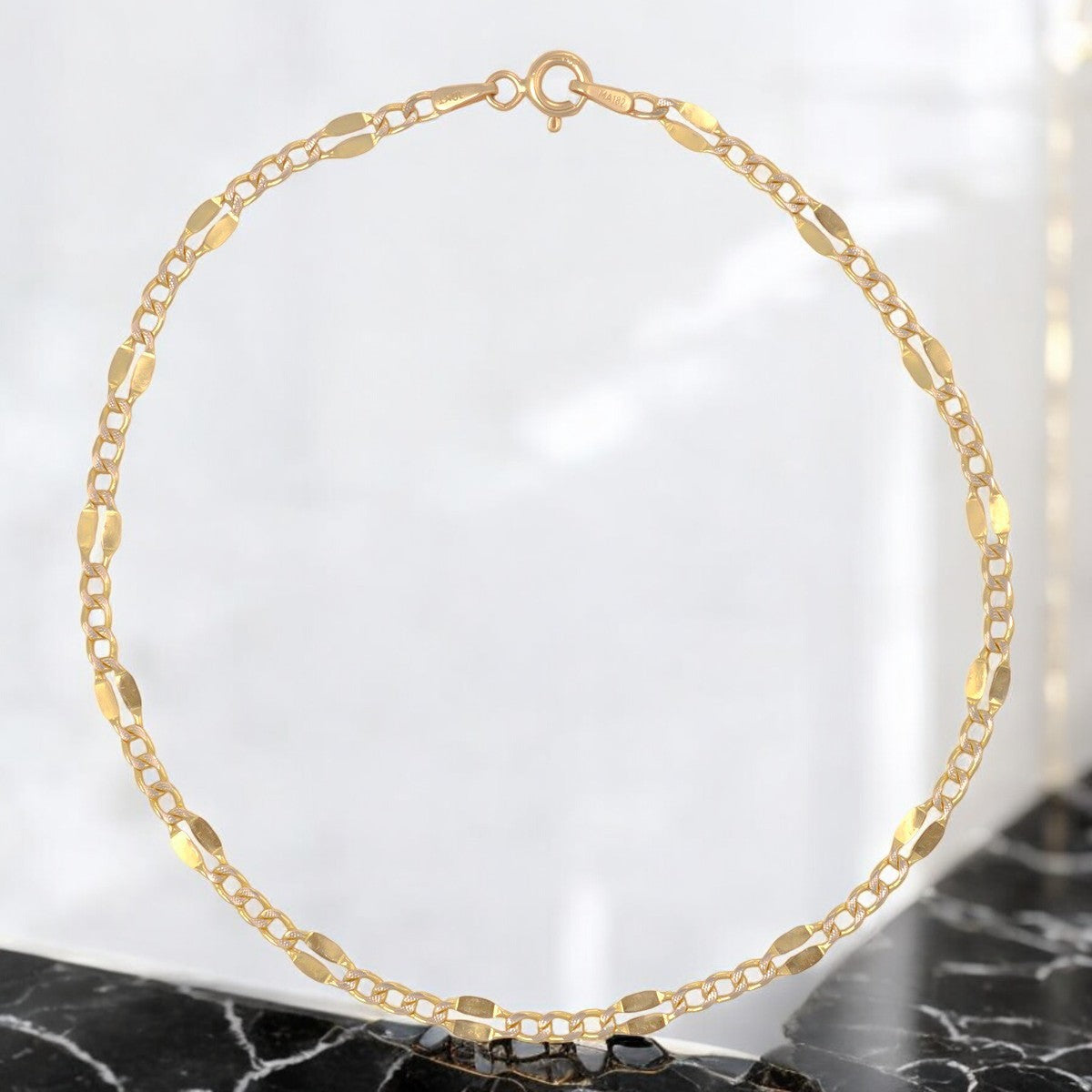 Pulsera Italiana 3x1 Serpentina De 10 Quilates 2.6mm, 21.5cm