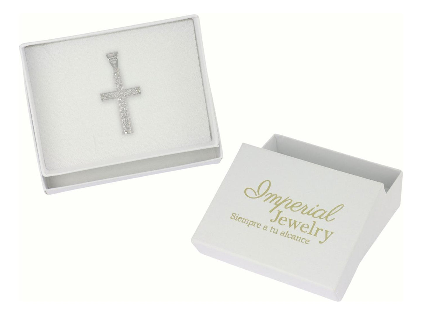 Dije Turco De Plata 925 De Cruz Rectangular Con Zirconia