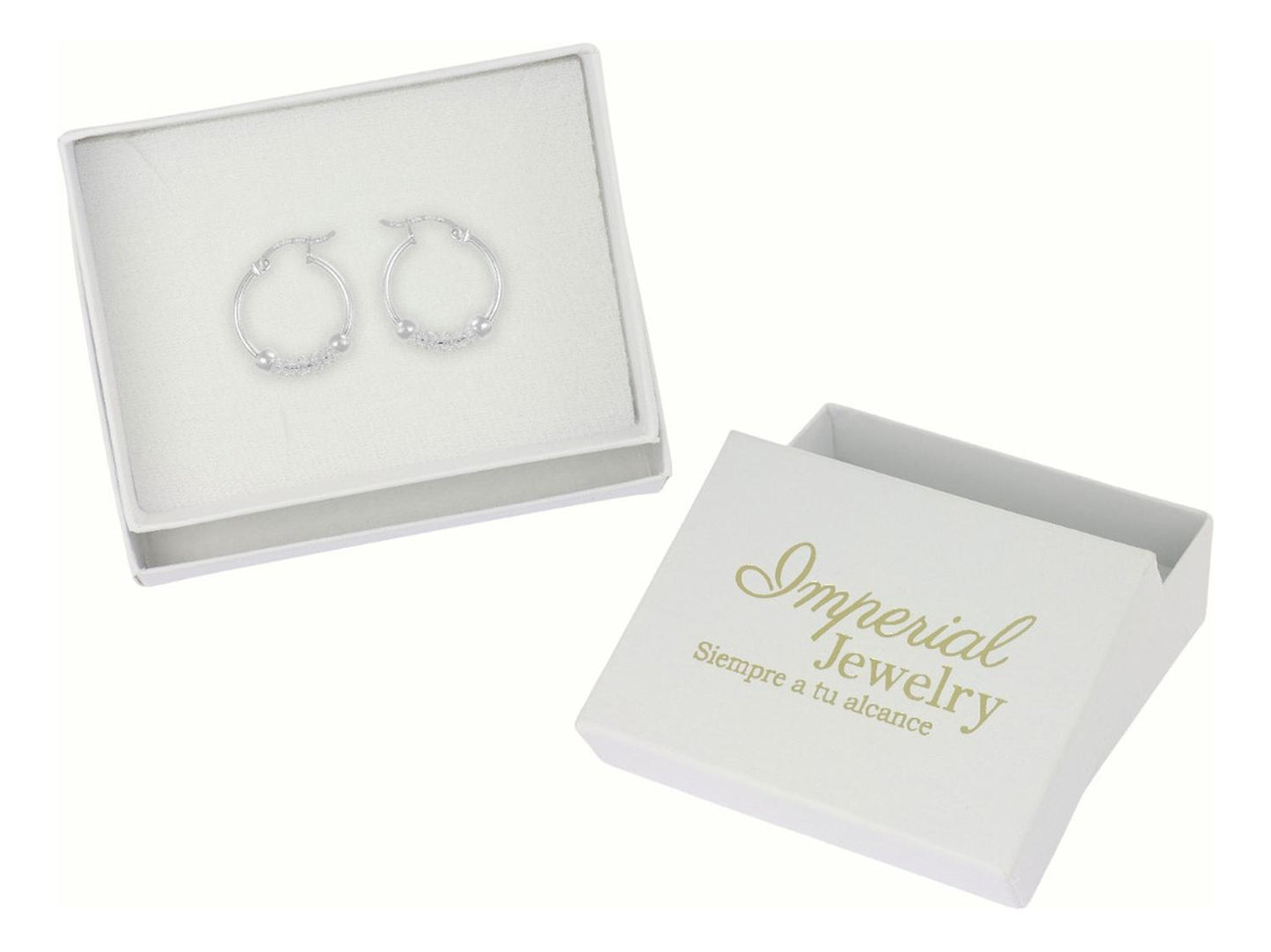 Arete Arracada Liso con Malla De Plata 925 Con Malla De 15 Mm