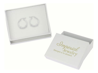 Arete Arracada Liso con Malla De Plata 925 Con Malla De 15 Mm