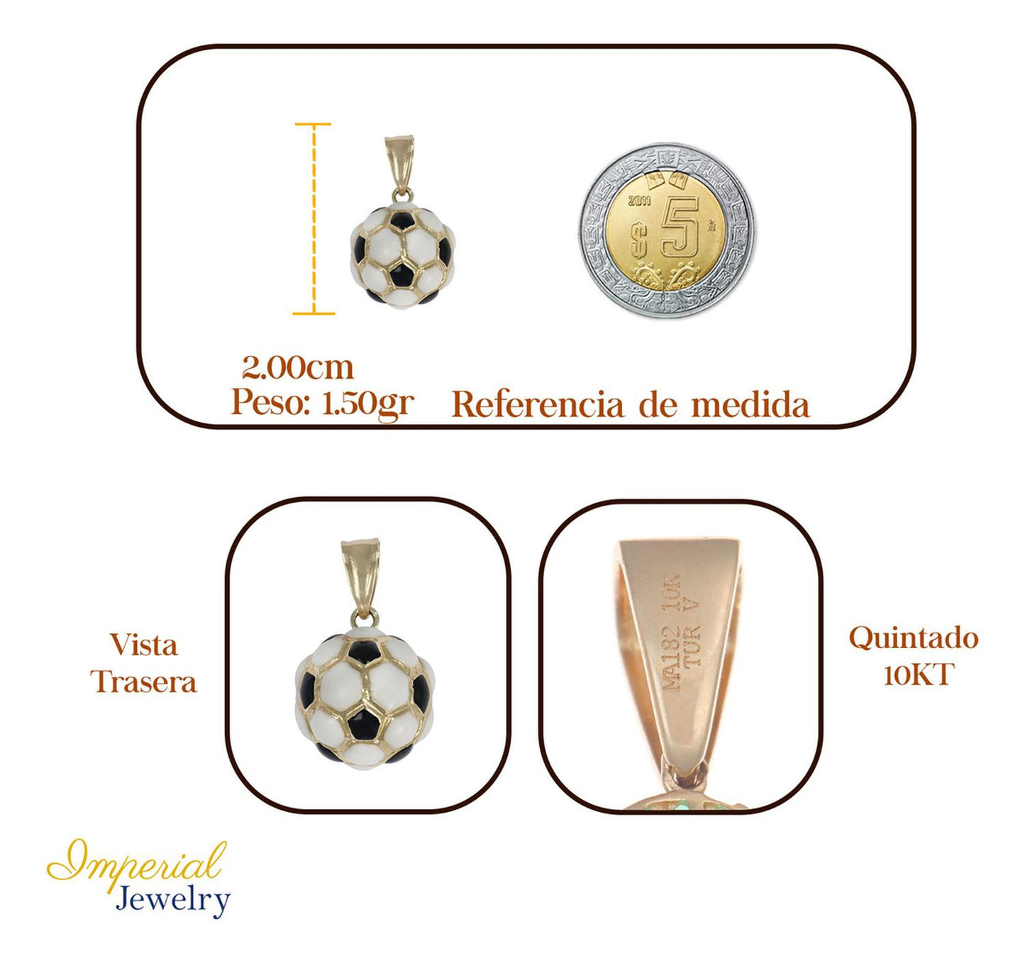 Dije De Oro De 10k De Balon De Futbol