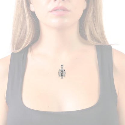 Dije Cruz De Caravaca Slim En Plata .925 Taxco Gro Color Blanco