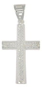 Dije Turco De Plata 925 De Cruz Rectangular Con Zirconia