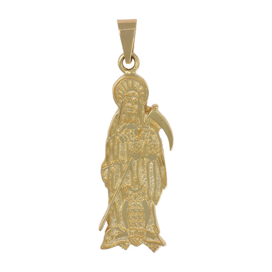 Dije De La Santa Muerte En Oro De 10k De 3.5 Cm