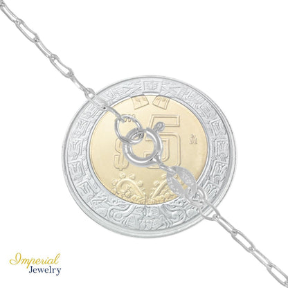 Pulsera De Plata 925 Con Estrella Y Bola Diamantada 18 Cm