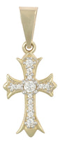 Dije En Figura De Cruz De Zirconias En Oro 10k 1.30 Gr