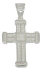 Dije Turco De Plata 925 De Cruz Clasica Con Zirconia
