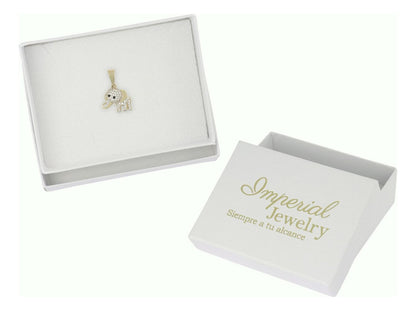 Dije De Elefante Con Zirconia En Oro De 10k 1.5 Grm