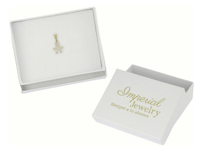 Dije En Figura De Niño Con Zirconia En Oro De 10k 1.0 Grm