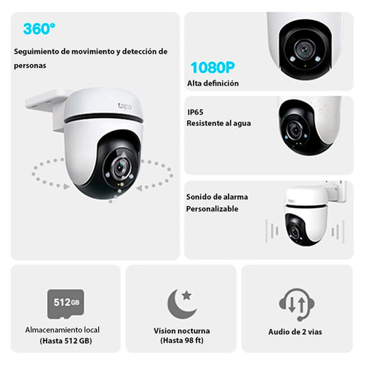 Camara Vigilancia Wifi TP-LINK TAPO C500 exterior Full HD Giro 360 hasta 29 metros TP-Link TAPO-C500