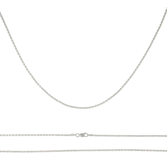 Cadena Torsal De Plata Ley 925 Diamantada De 55 Cm De 2mm