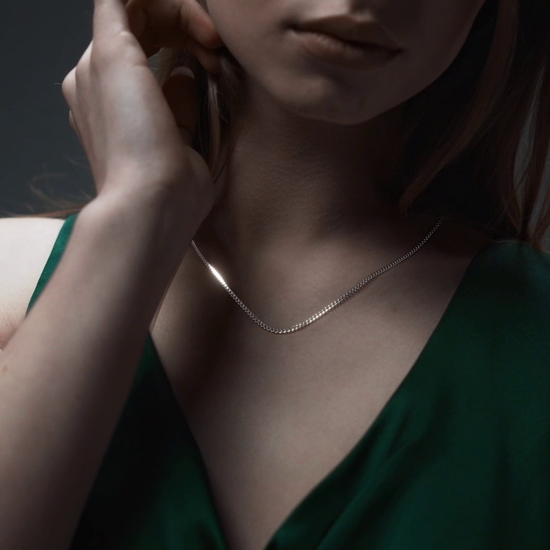 Cadena De Plata 925 Estilo Barbada De Calibre 3.2mm en 5 colores