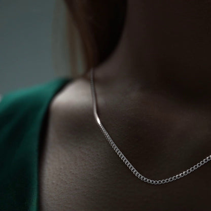 Cadena De Plata 925 Estilo Barbada De Calibre 3.2mm en 5 colores