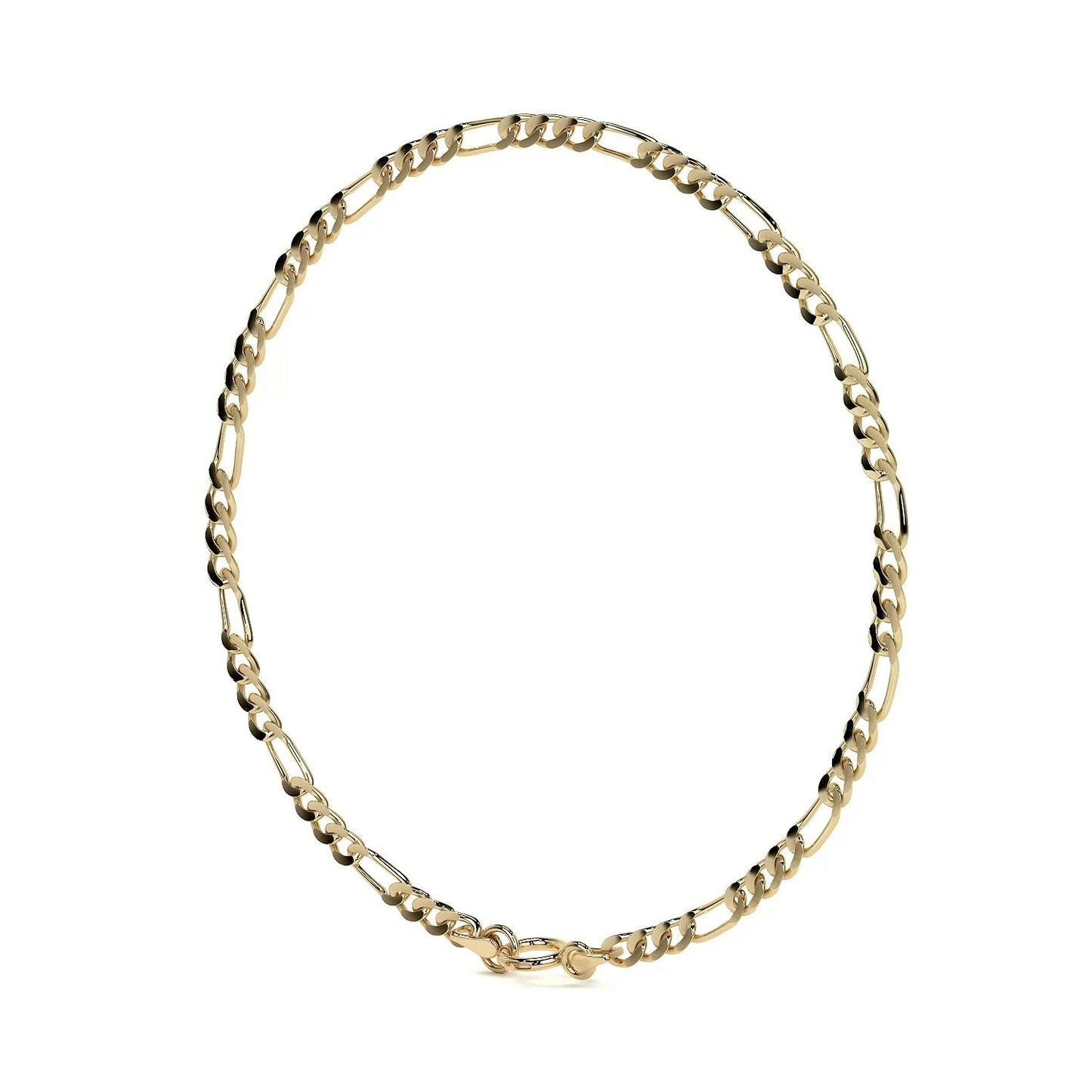 Pulsera Italiana Figaro Hueca De 10 Quilates 2.0mm