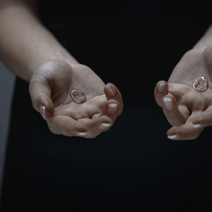 Arracada Bangle De Oro 10k Diamantado Diagonal