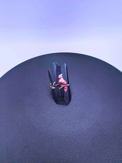 Anillo Plata Ley 925 Guacamaya Recina Epoxica Calenbi