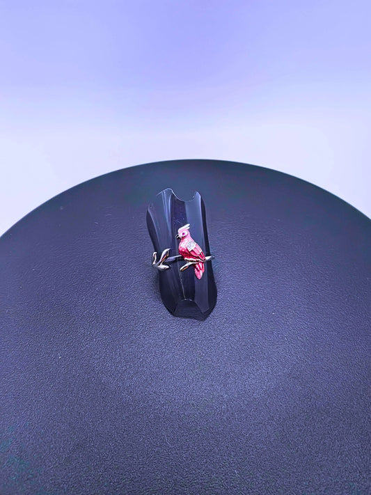 Anillo Plata Ley 925 Guacamaya Recina Epoxica Calenbi