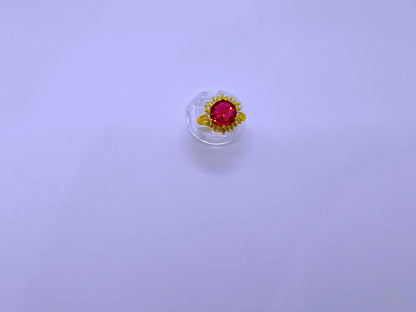 Anillo Cobre Copo Nieve Ajustable Chapa Oro 10K Calenbi