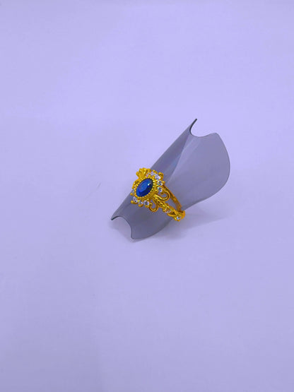 Anillo S925 Ley "Sello Real" Circonita Chapa Oro 12k