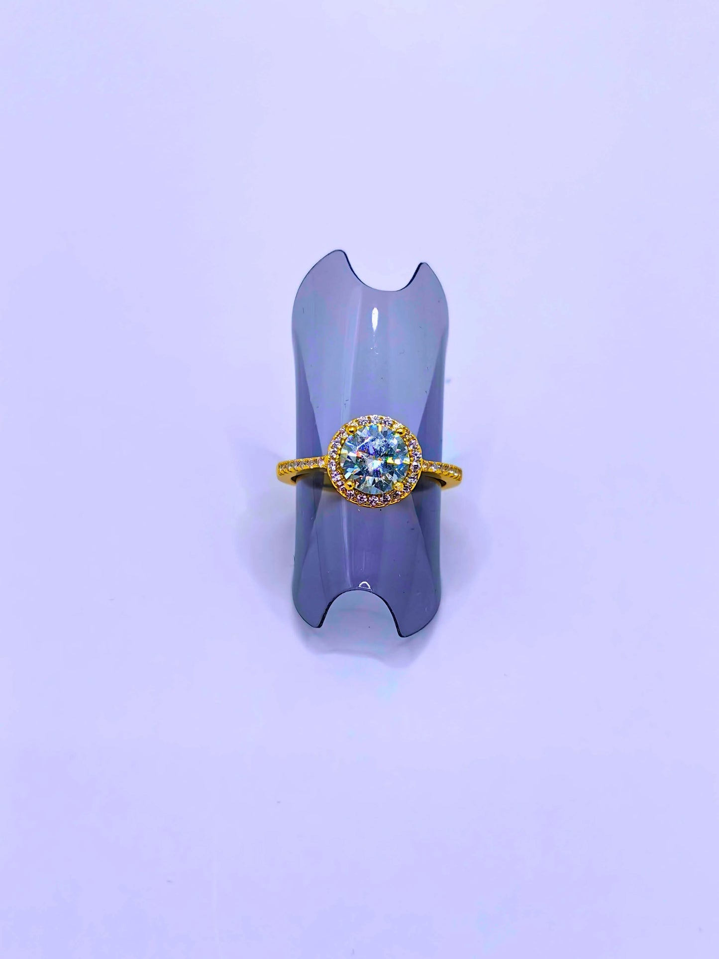 Anillo S925 Esterlina "Compromiso" MOISSANITA Chapa Oro 14k Calenbi