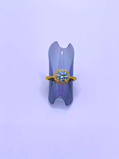 Anillo S925 Esterlina "Compromiso" MOISSANITA Chapa Oro 14k Calenbi