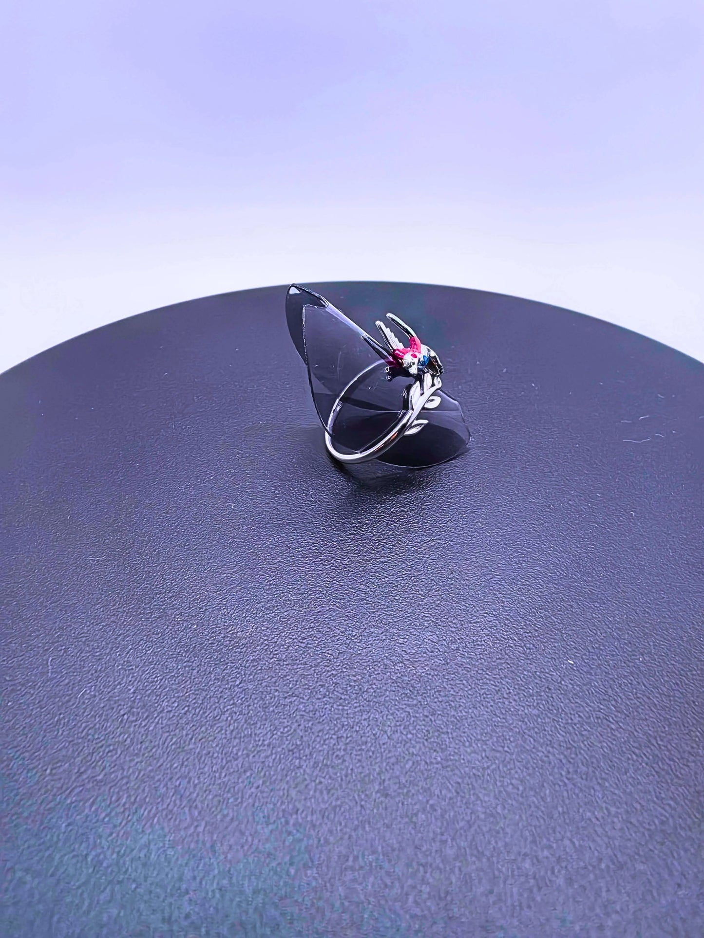 Anillo Plata Ley 925 Colibrí Recina Epoxica Ajustable Calenbi