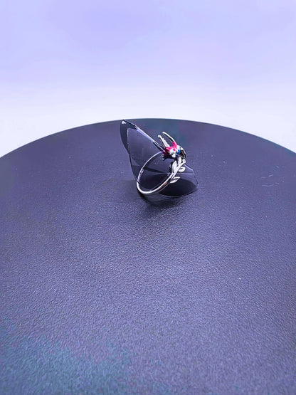 Anillo Plata Ley 925 Colibrí Recina Epoxica Ajustable Calenbi