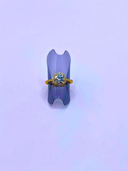 Anillo S925 Esterlina "Compromiso" MOISSANITA Chapa Oro 14k Calenbi