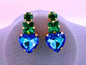 Pendientes Cobre Circonita Cubica Verde y Azul Calenbi
