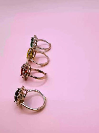 Anillo S925 Ley "Sello Real" Circonita Cubica Ajustable Calenbi