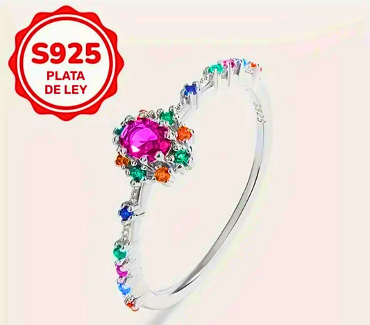 Anillo S925 Ley "Real Púrpura" Circonita Calenbi